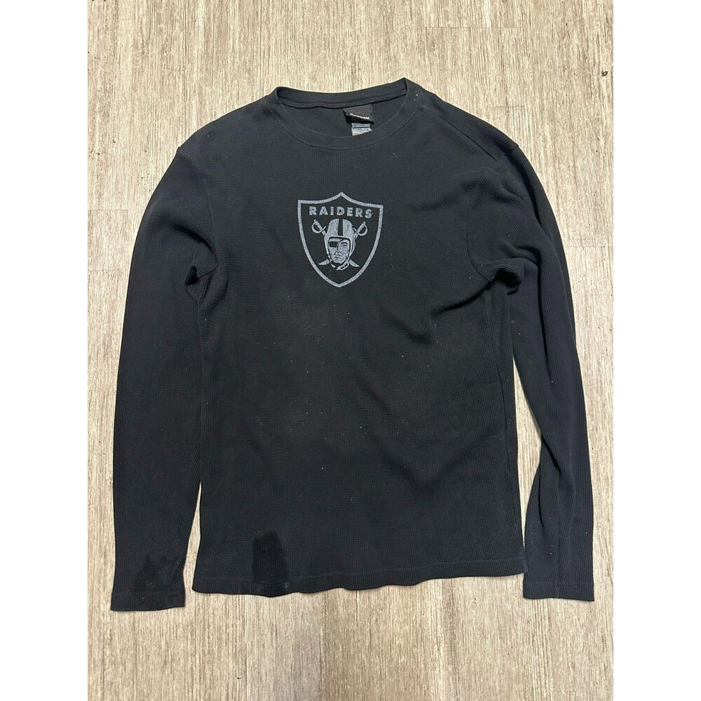Oakland Raiders Shirt Mens Large Reebok Waffle Thermal Team Apparel